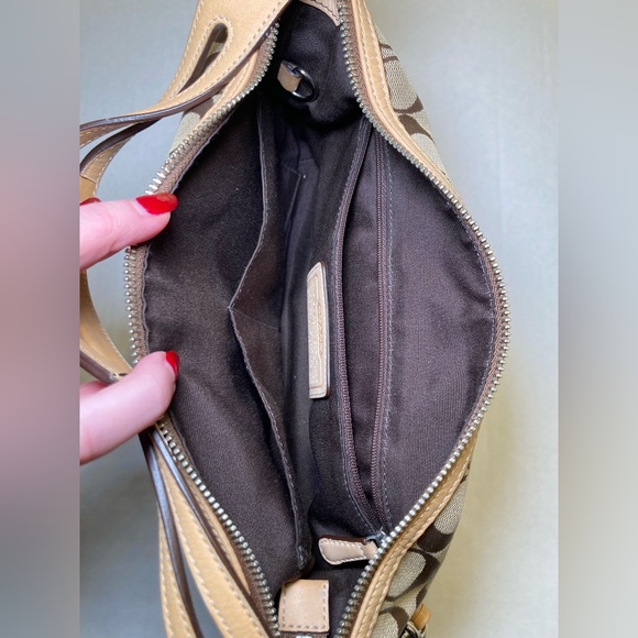 Coach 2005 Vintage Signature Canvas and Leather Handbag in Beige - Picture 9 of 15